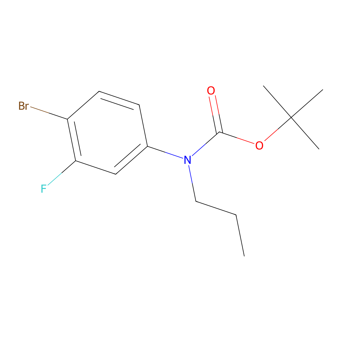 Tert-butyl N-(4-bromo-3-fluorophenyl)-N-propylcarbamate molecular structure, CAS 1881296-73-6