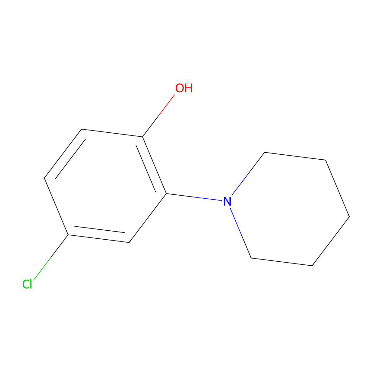 4-Chloro-2-(piperidin-1-YL)phenol molecular structure, CAS 1881296-76-9