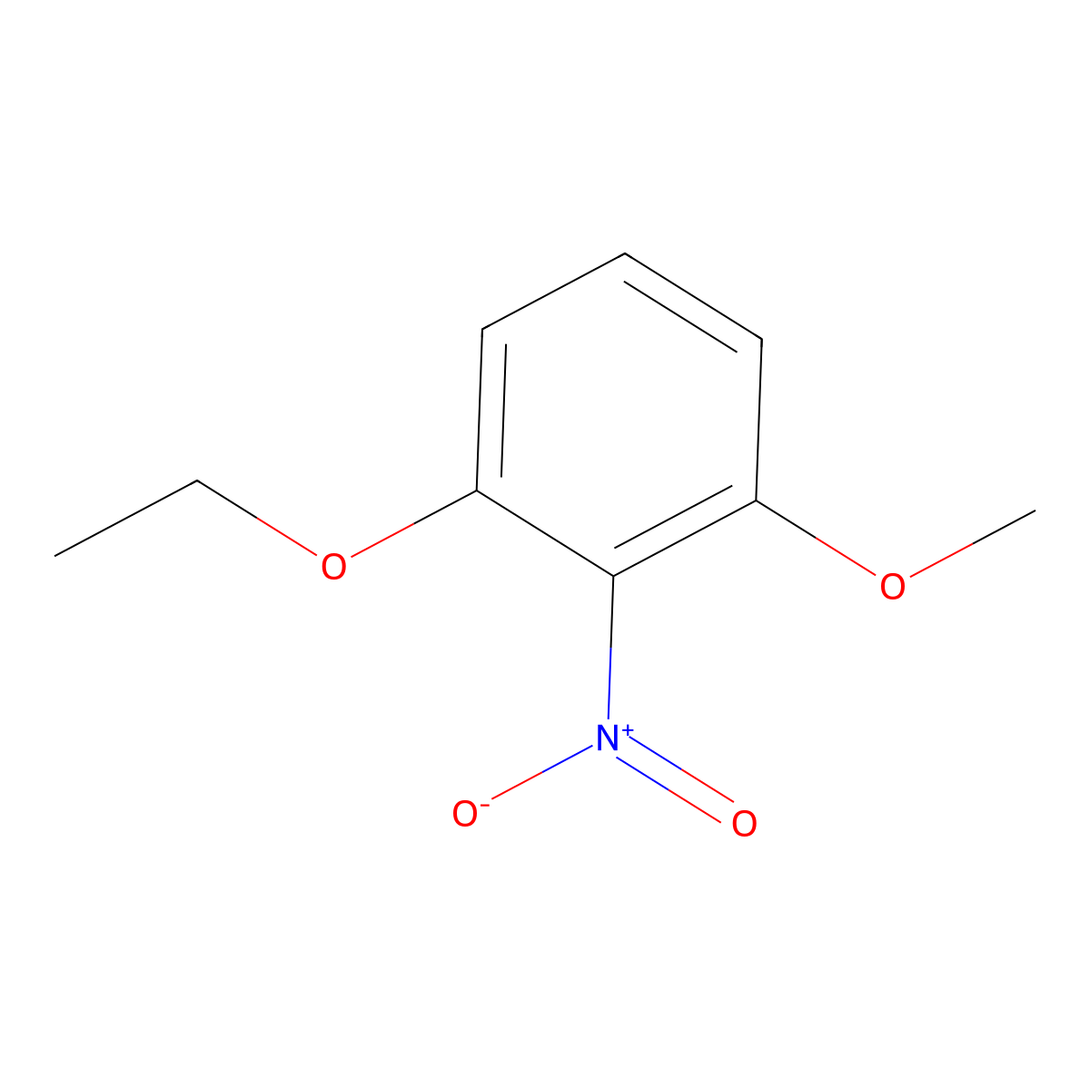 1-Ethoxy-3-methoxy-2-nitrobenzene molecular structure, CAS 1881296-78-1