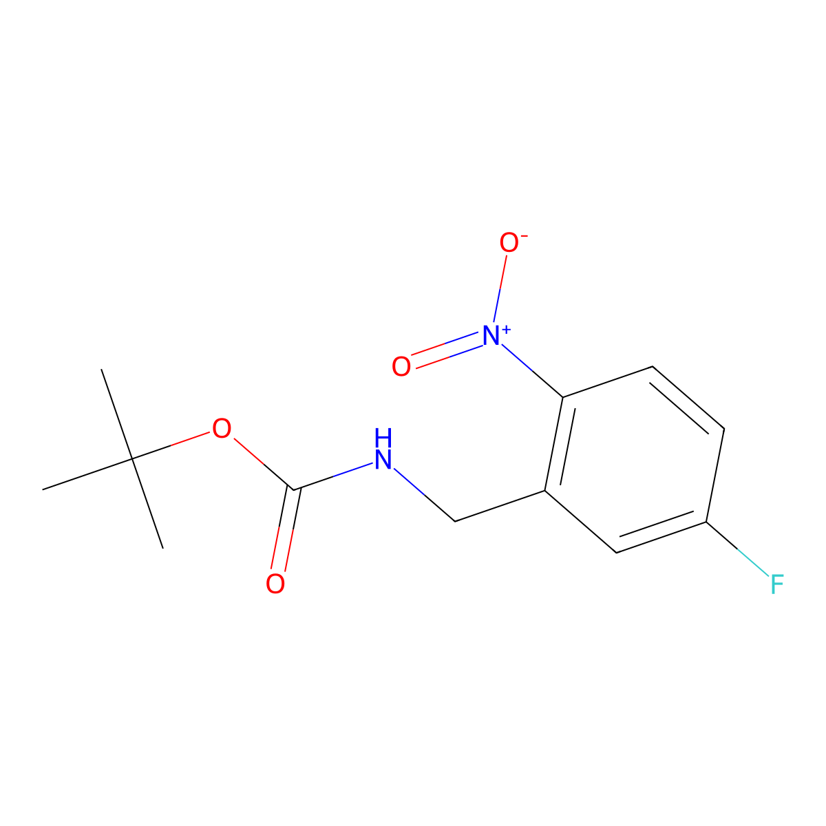 Tert-butyl N-[(5-fluoro-2-nitrophenyl)methyl]carbamate molecular structure, CAS 1881296-79-2