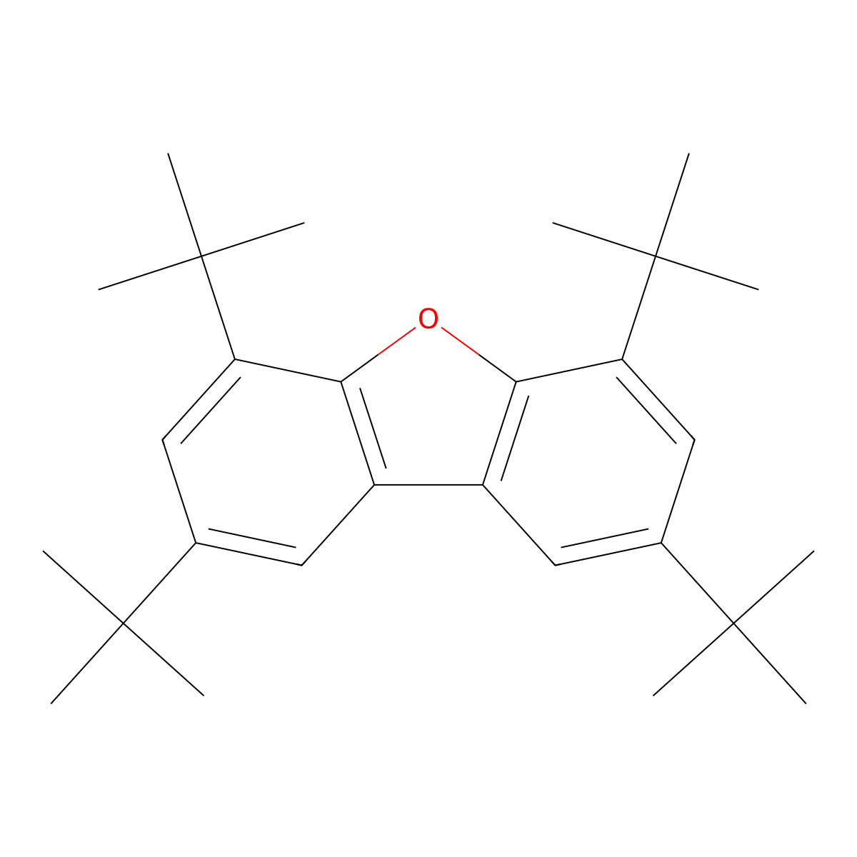 2,4,6,8-Tetra-tert-butyldibenzo[b,d]furan molecular structure, CAS 18813-80-4