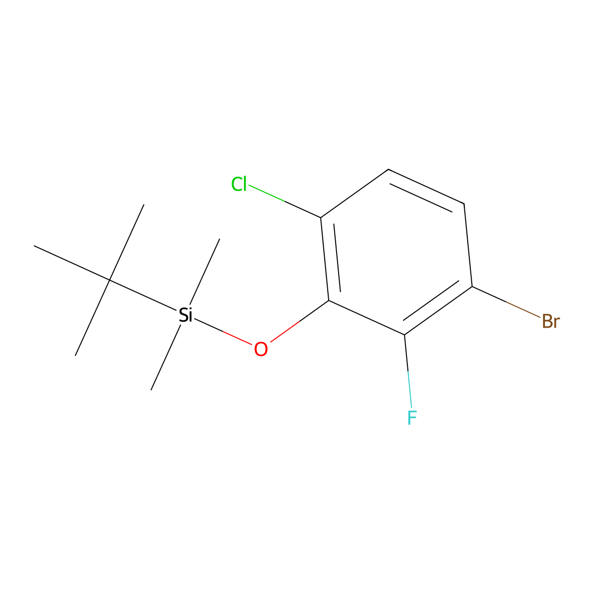 3-Bromo-6-chloro-2-fluorophenoxy(tert-butyl)dimethylsilane molecular structure, CAS 1881320-40-6