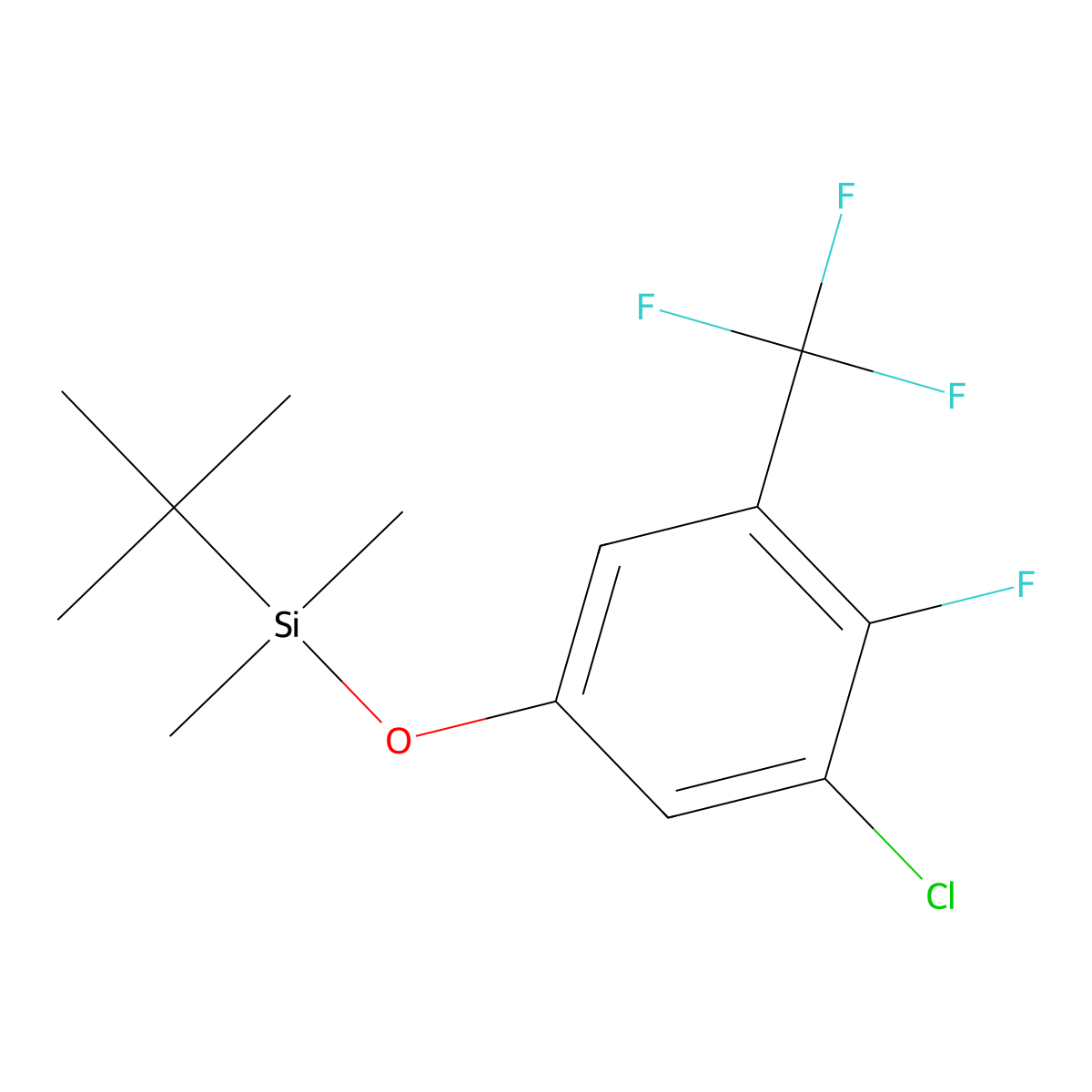 Tert-butyl(3-chloro-4-fluoro-5-(trifluoromethyl)phenoxy)dimethylsilane molecular structure, CAS 1881320-41-7