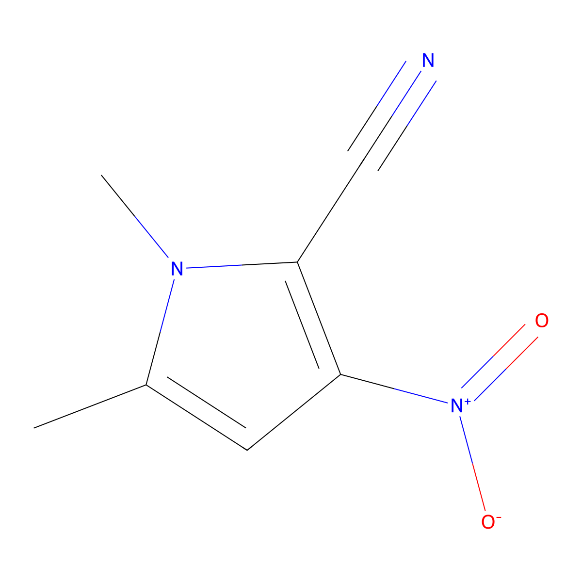 1,5-dimethyl-3-nitro-1H-pyrrole-2-carbonitrile molecular structure, CAS 1881320-45-1