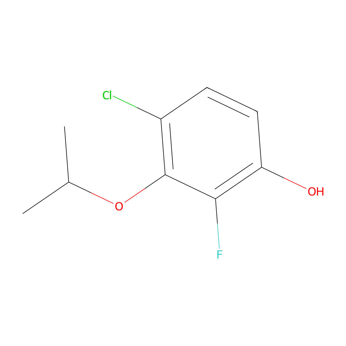 4-Chloro-2-fluoro-3-(propan-2-yloxy)phenol molecular structure, CAS 1881320-46-2