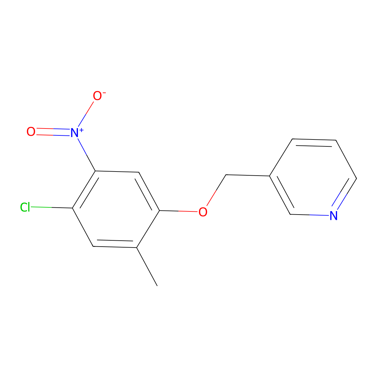 3-(4-Chloro-2-methyl-5-nitrophenoxymethyl)pyridine molecular structure, CAS 1881320-50-8
