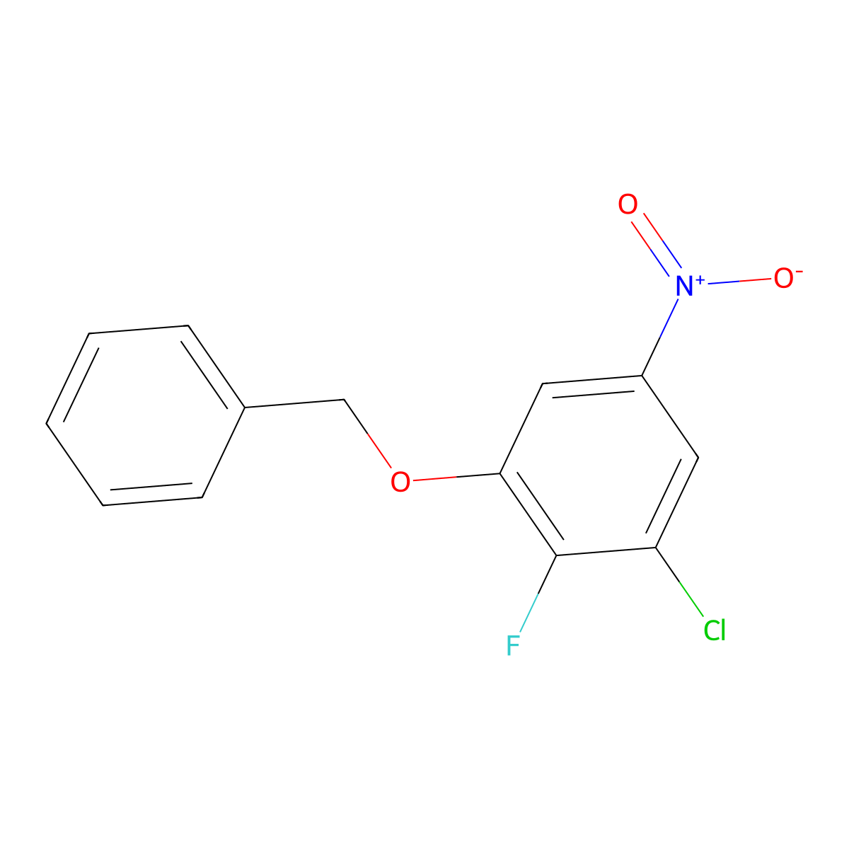 1-(Benzyloxy)-3-chloro-2-fluoro-5-nitrobenzene molecular structure, CAS 1881320-57-5
