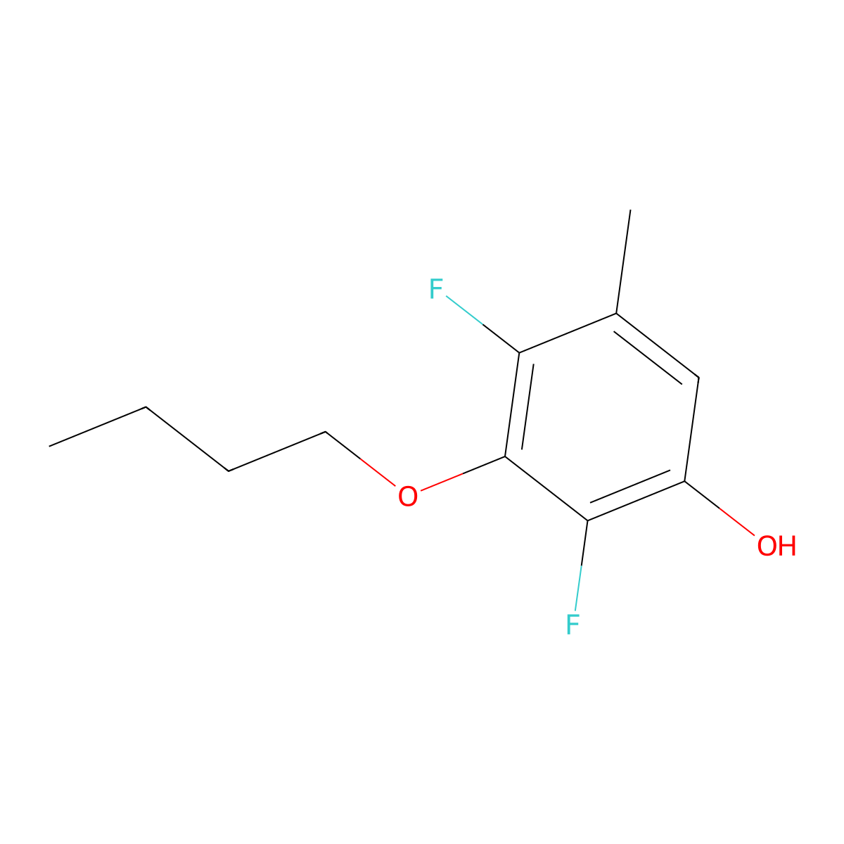 3-Butoxy-2,4-difluoro-5-methylphenol molecular structure, CAS 1881320-61-1