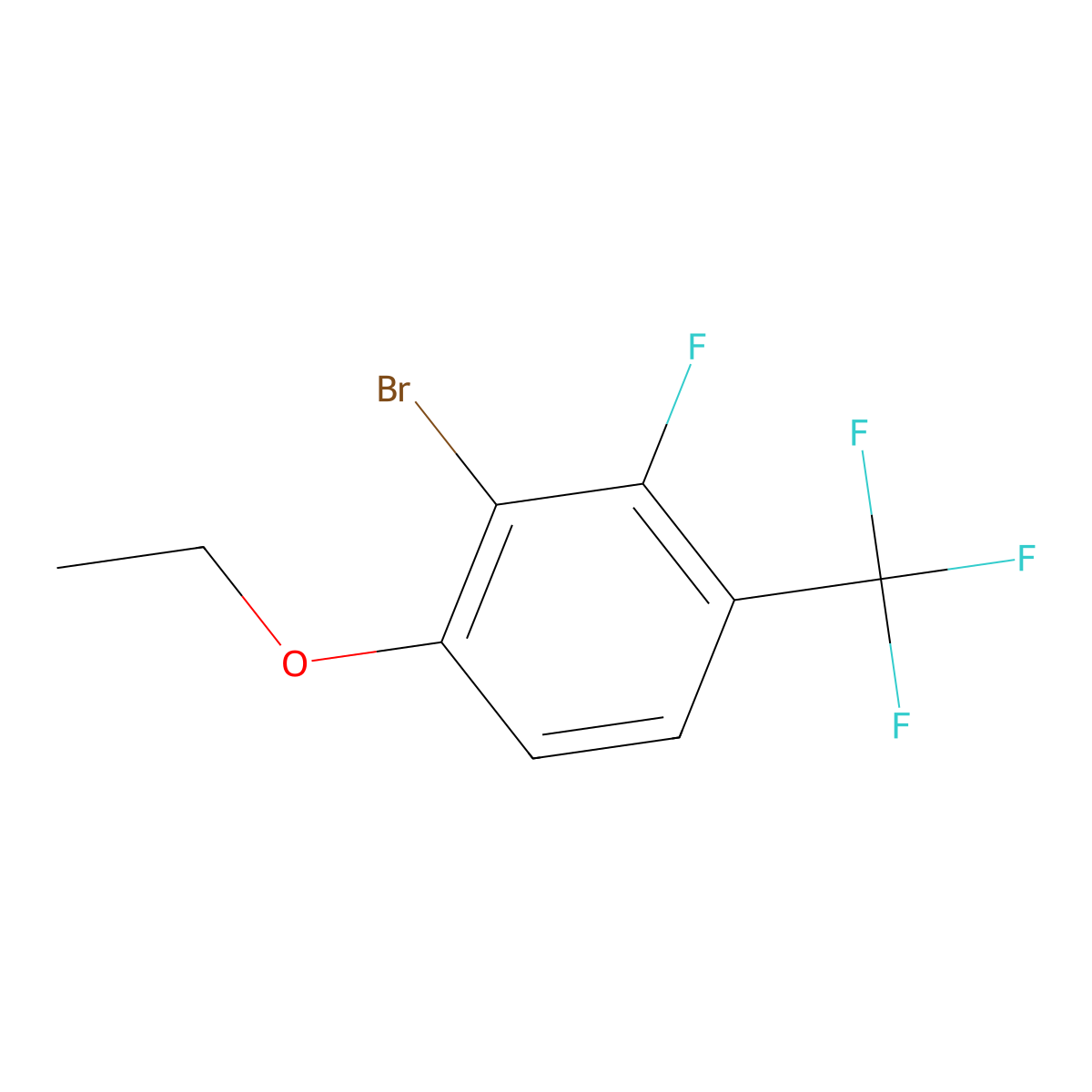 2-Bromo-1-ethoxy-3-fluoro-4-(trifluoromethyl)benzene molecular structure, CAS 1881320-62-2