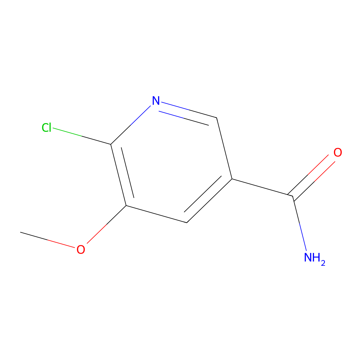6-Chloro-5-methoxypyridine-3-carboxamide molecular structure, CAS 1881320-69-9