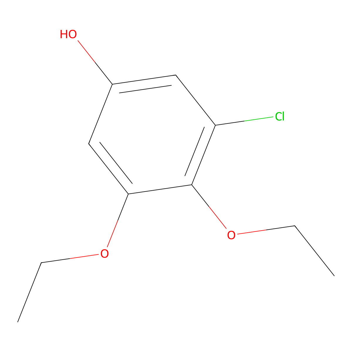 3-Chloro-4,5-diethoxyphenol molecular structure, CAS 1881320-73-5