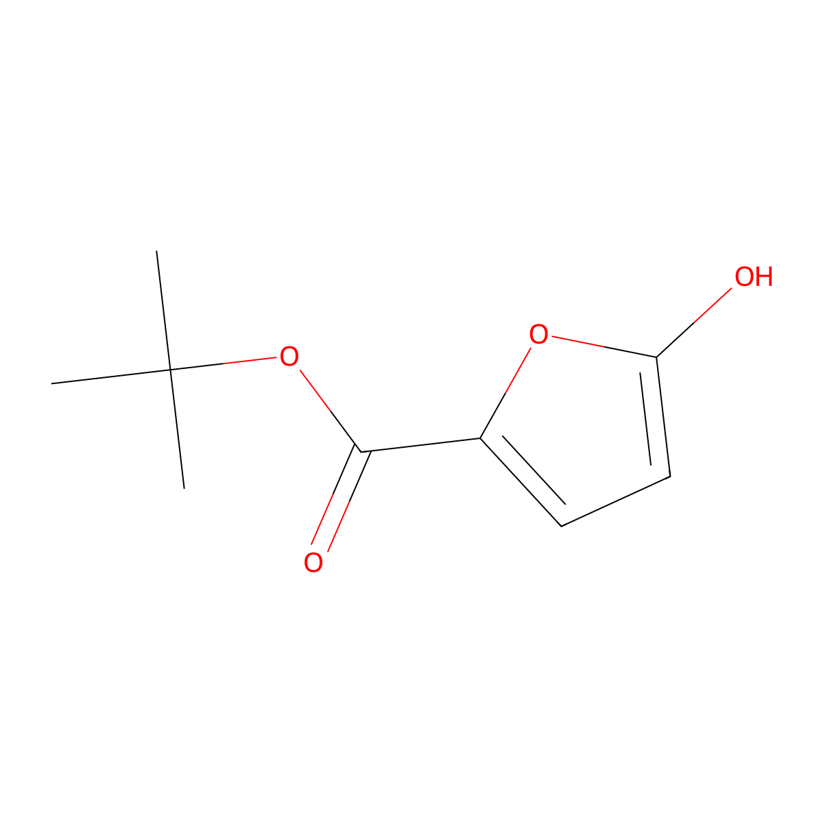 Tert-butyl 5-hydroxyfuran-2-carboxylate molecular structure, CAS 1881320-81-5