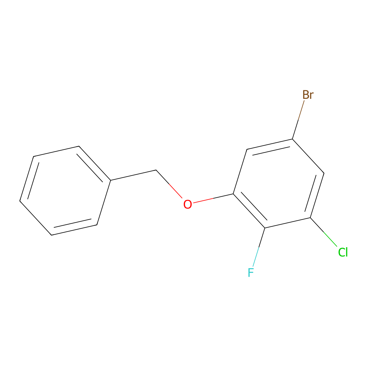 1-(Benzyloxy)-5-bromo-3-chloro-2-fluorobenzene molecular structure, CAS 1881320-82-6