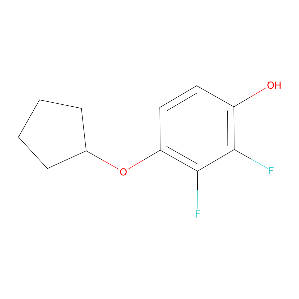 4-(Cyclopentyloxy)-2,3-difluorophenol molecular structure, CAS 1881320-85-9