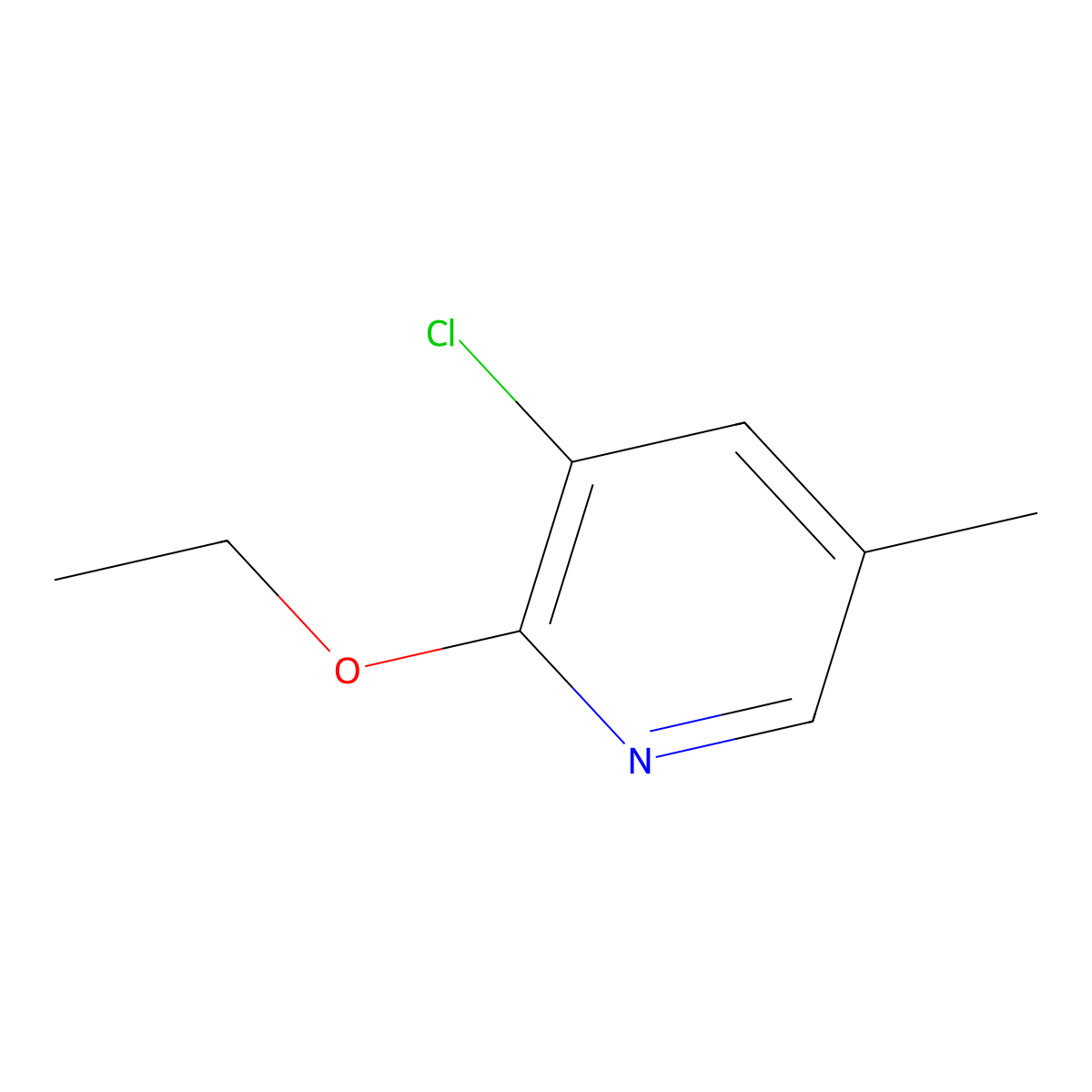 3-Chloro-2-ethoxy-5-methylpyridine molecular structure, CAS 1881320-86-0