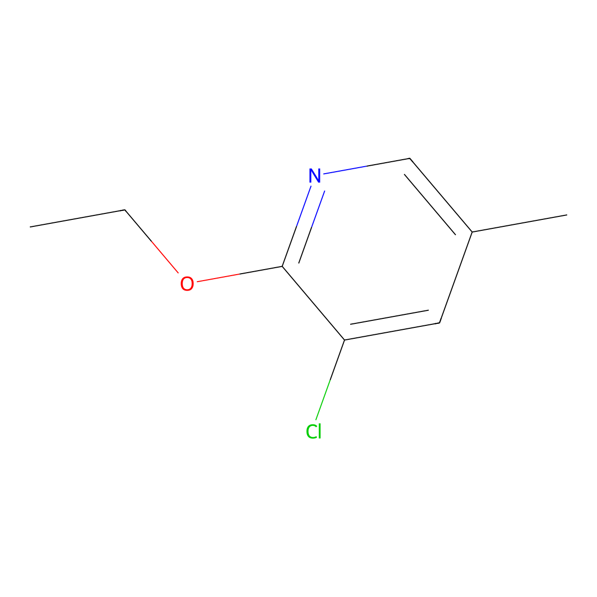 3-Chloro-2-ethoxy-5-methylpyridine molecular structure, CAS 1881320-86-0