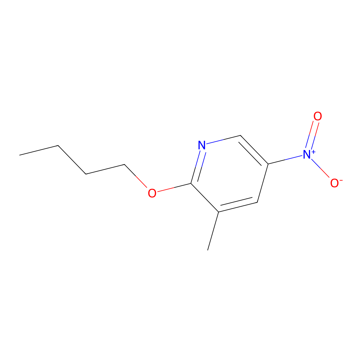2-Butoxy-3-methyl-5-nitropyridine molecular structure, CAS 1881320-87-1
