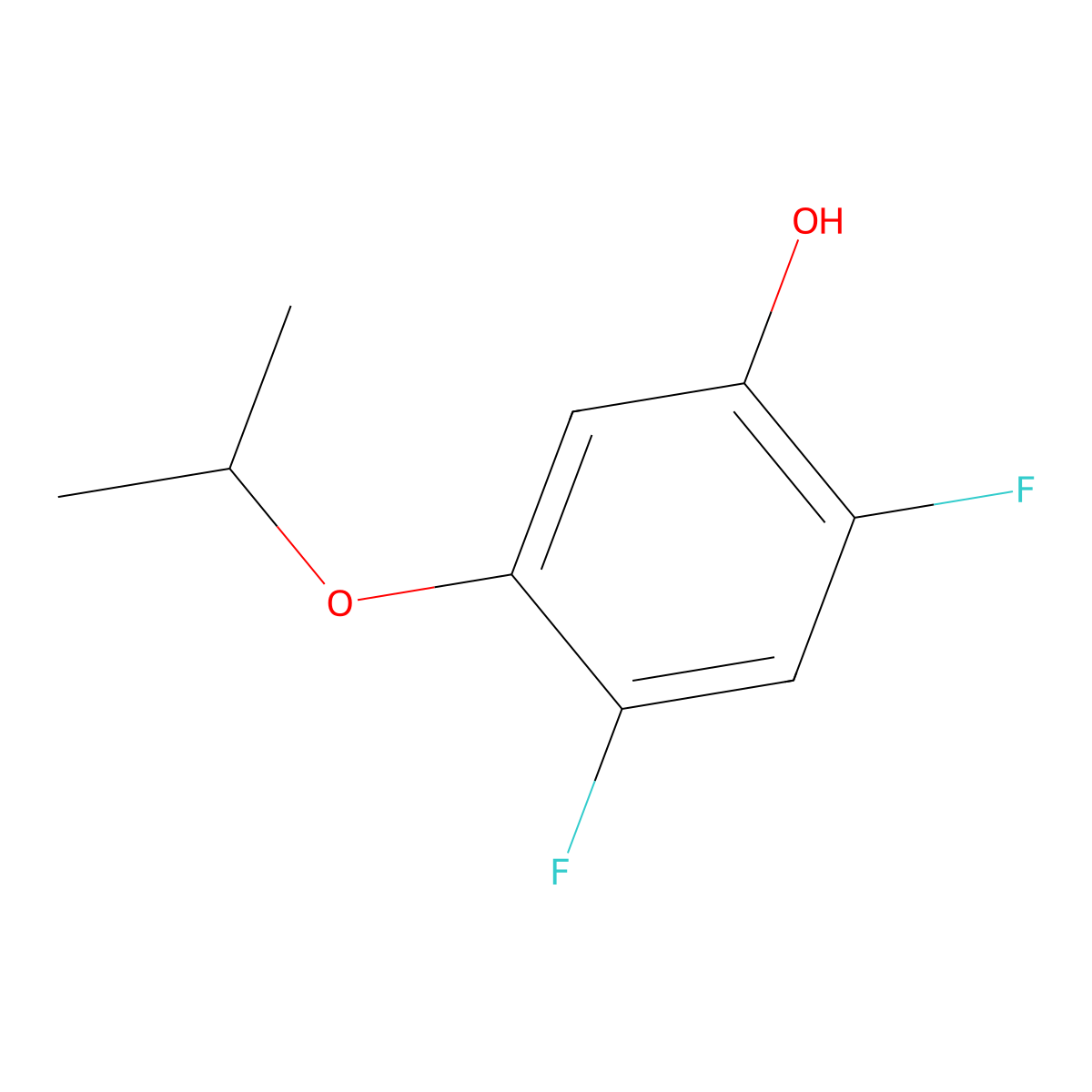 2,4-Difluoro-5-(propan-2-yloxy)phenol molecular structure, CAS 1881320-89-3