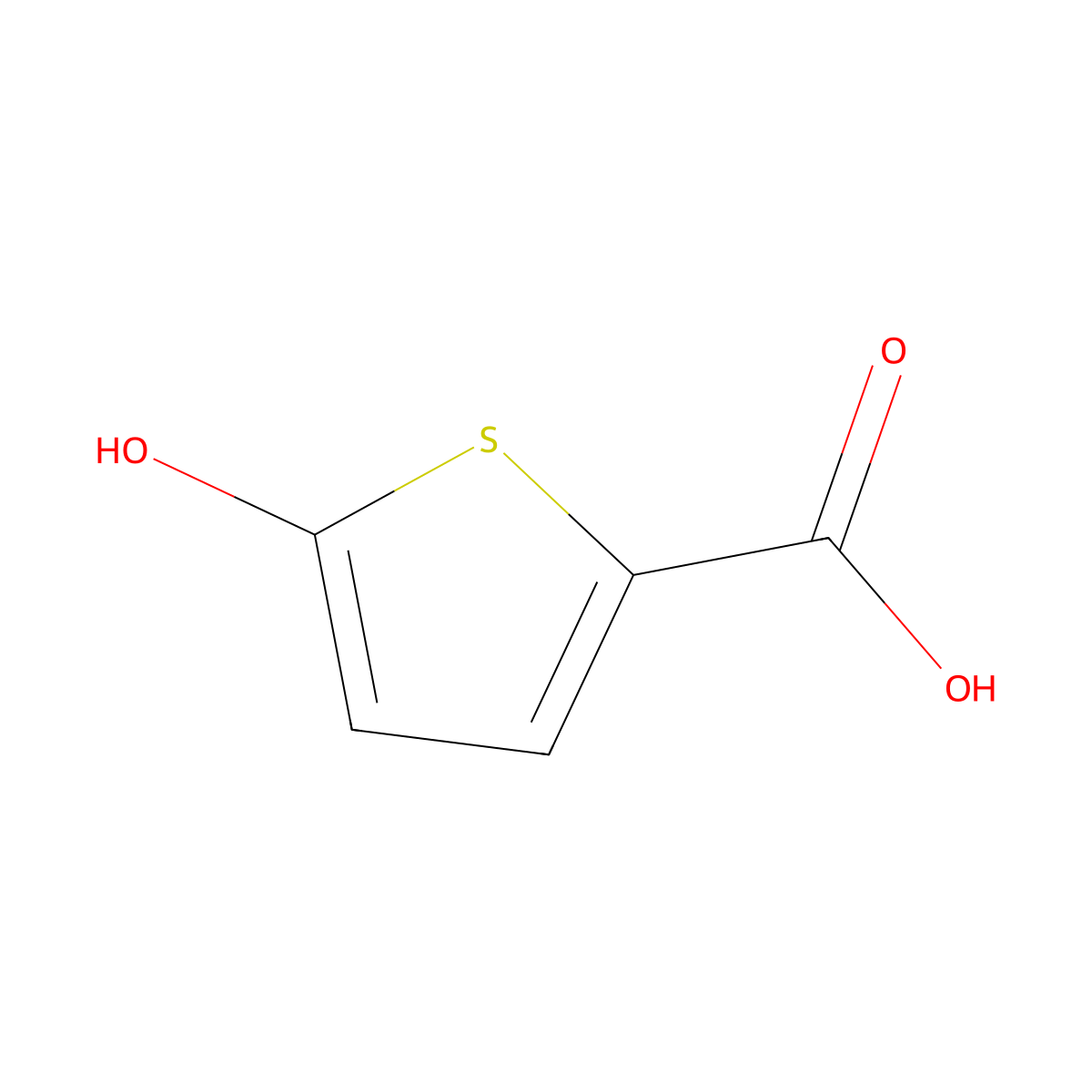 5-Hydroxythiophene-2-carboxylic acid molecular structure, CAS 1881320-94-0