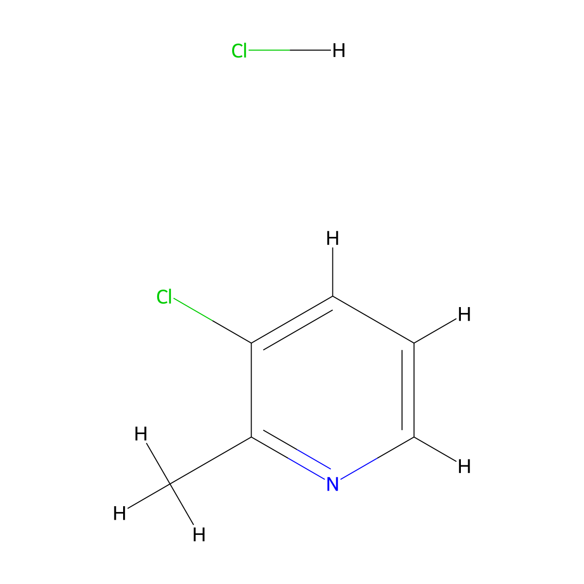 3-Chloro-2-methylpyridine hydrochloride molecular structure, CAS 1881320-96-2