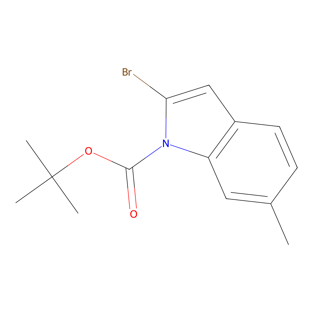 tert-butyl 2-bromo-6-methyl-1H-indole-1-carboxylate molecular structure, CAS 1881320-98-4