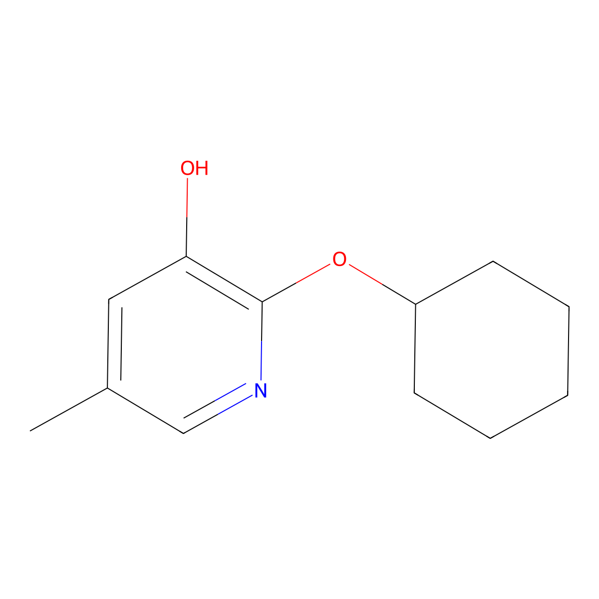 2-(Cyclohexyloxy)-5-methylpyridin-3-OL molecular structure, CAS 1881321-02-3