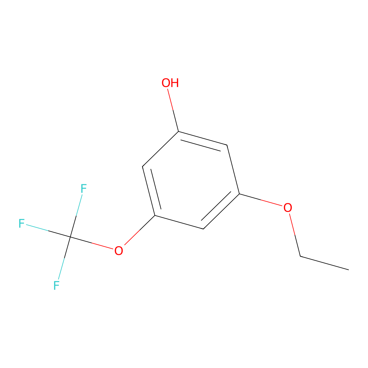 3-Ethoxy-5-(trifluoromethoxy)phenol molecular structure, CAS 1881321-15-8