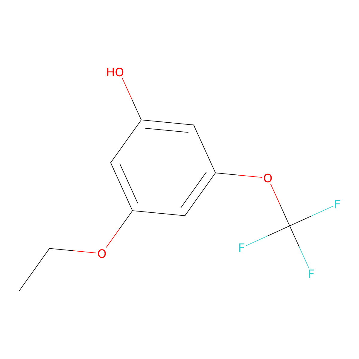 3-Ethoxy-5-(trifluoromethoxy)phenol molecular structure, CAS 1881321-15-8