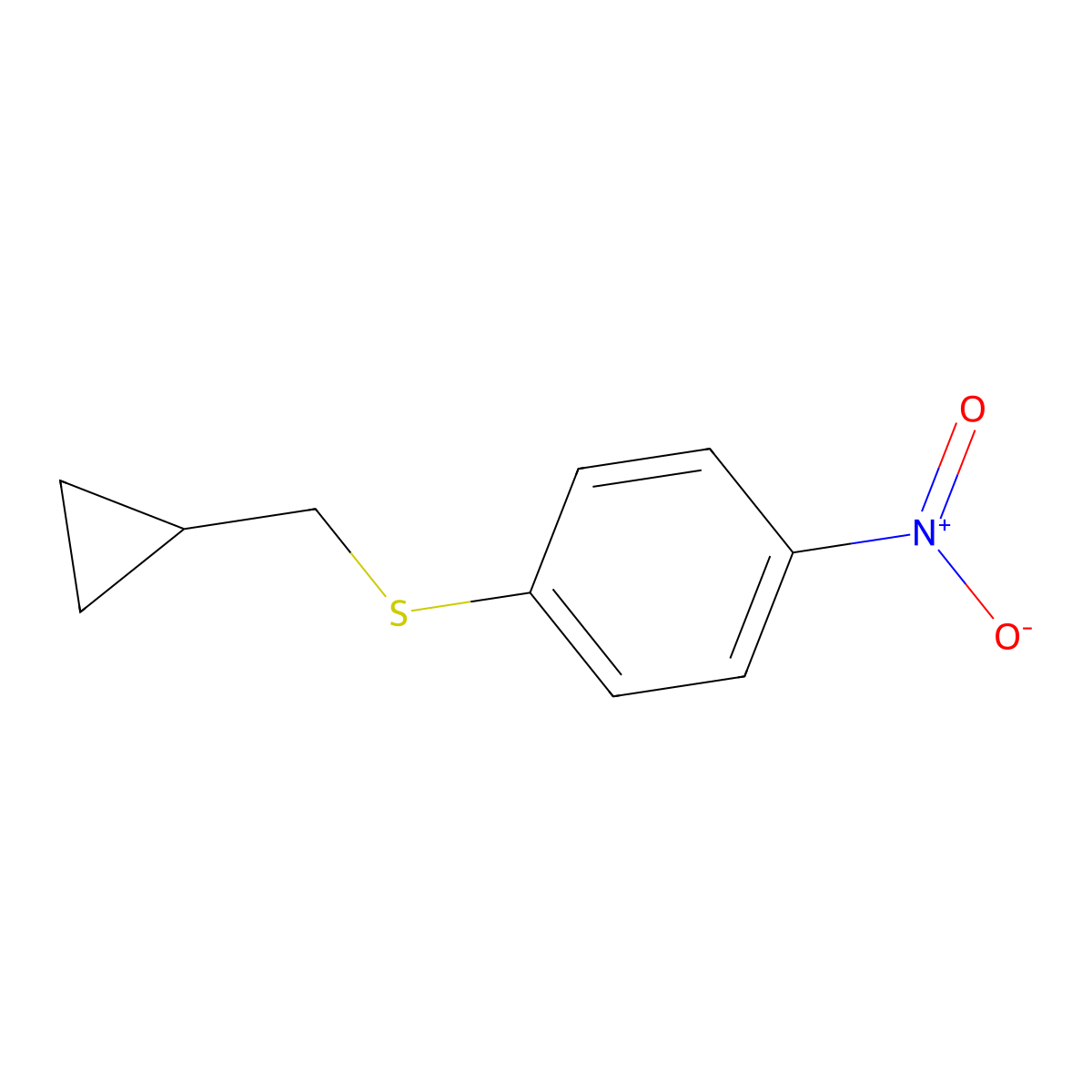 1-[(Cyclopropylmethyl)sulfanyl]-4-nitrobenzene molecular structure, CAS 1881321-19-2