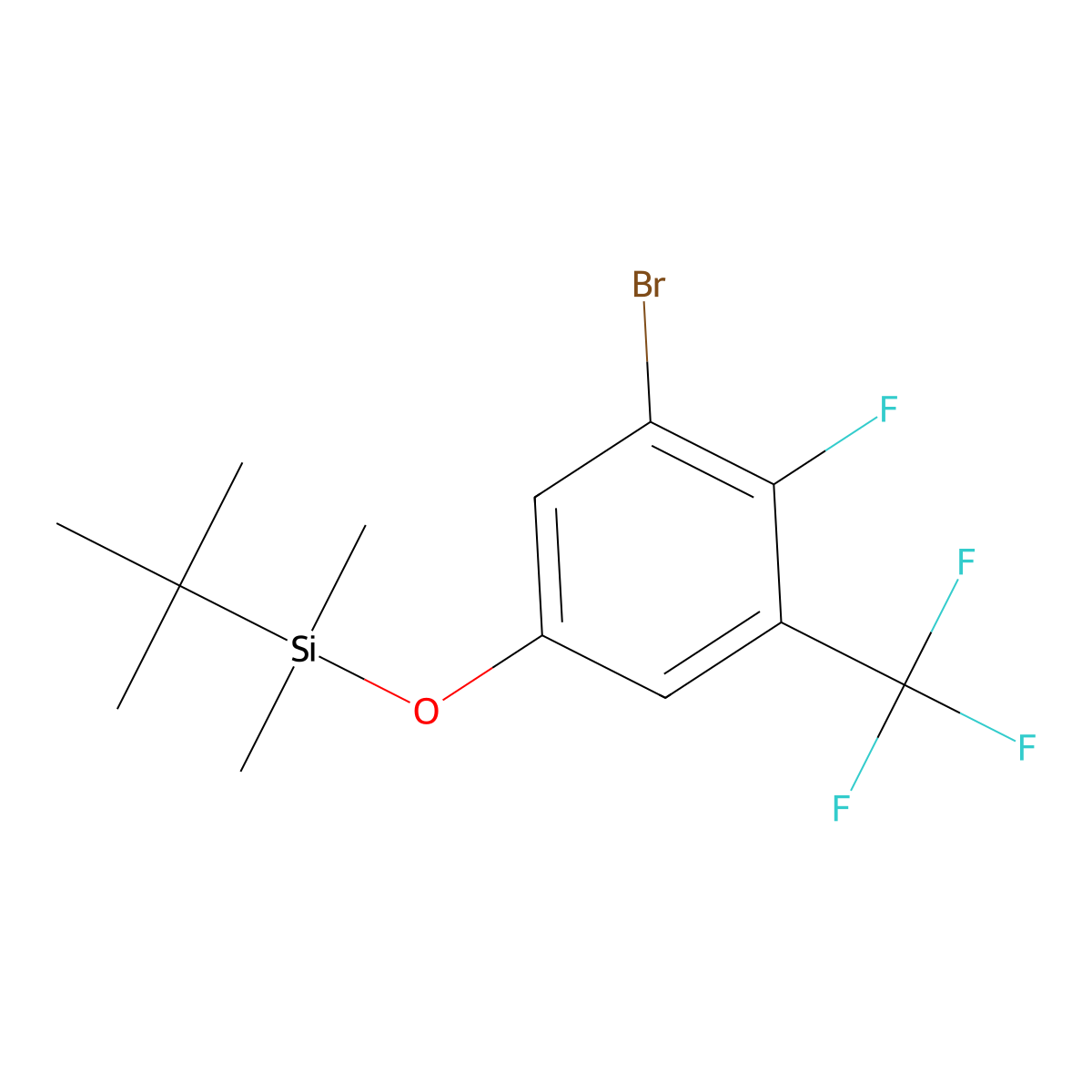 3-Bromo-4-fluoro-5-(trifluoromethyl)phenoxy(tert-butyl)dimethylsilane molecular structure, CAS 1881321-22-7