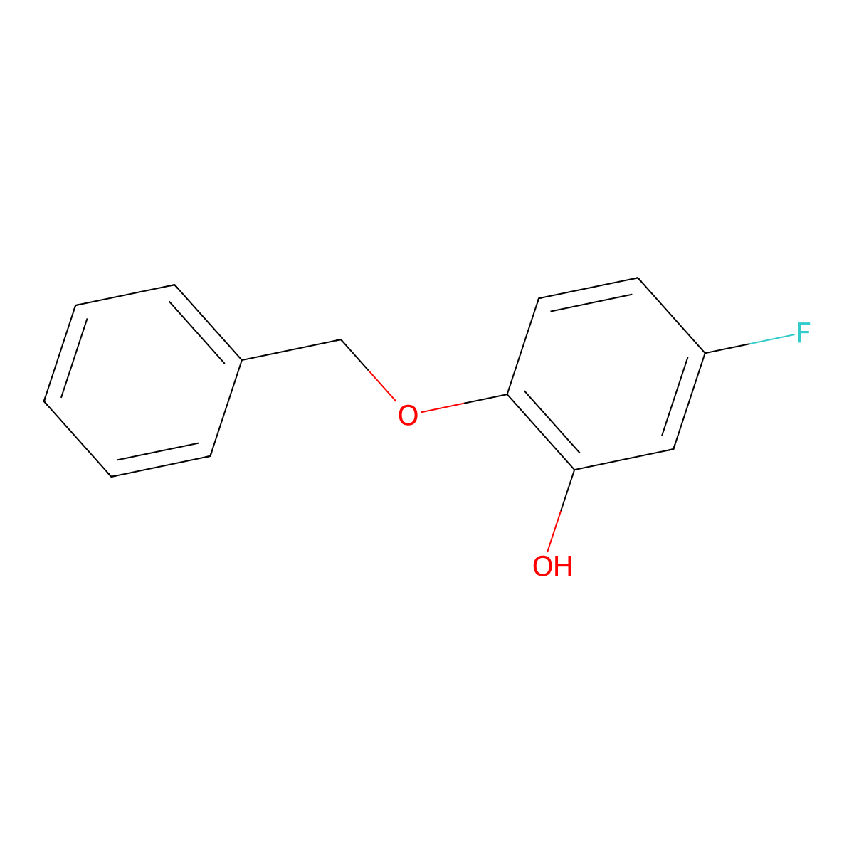 2-(Benzyloxy)-5-fluorophenol molecular structure, CAS 1881321-23-8