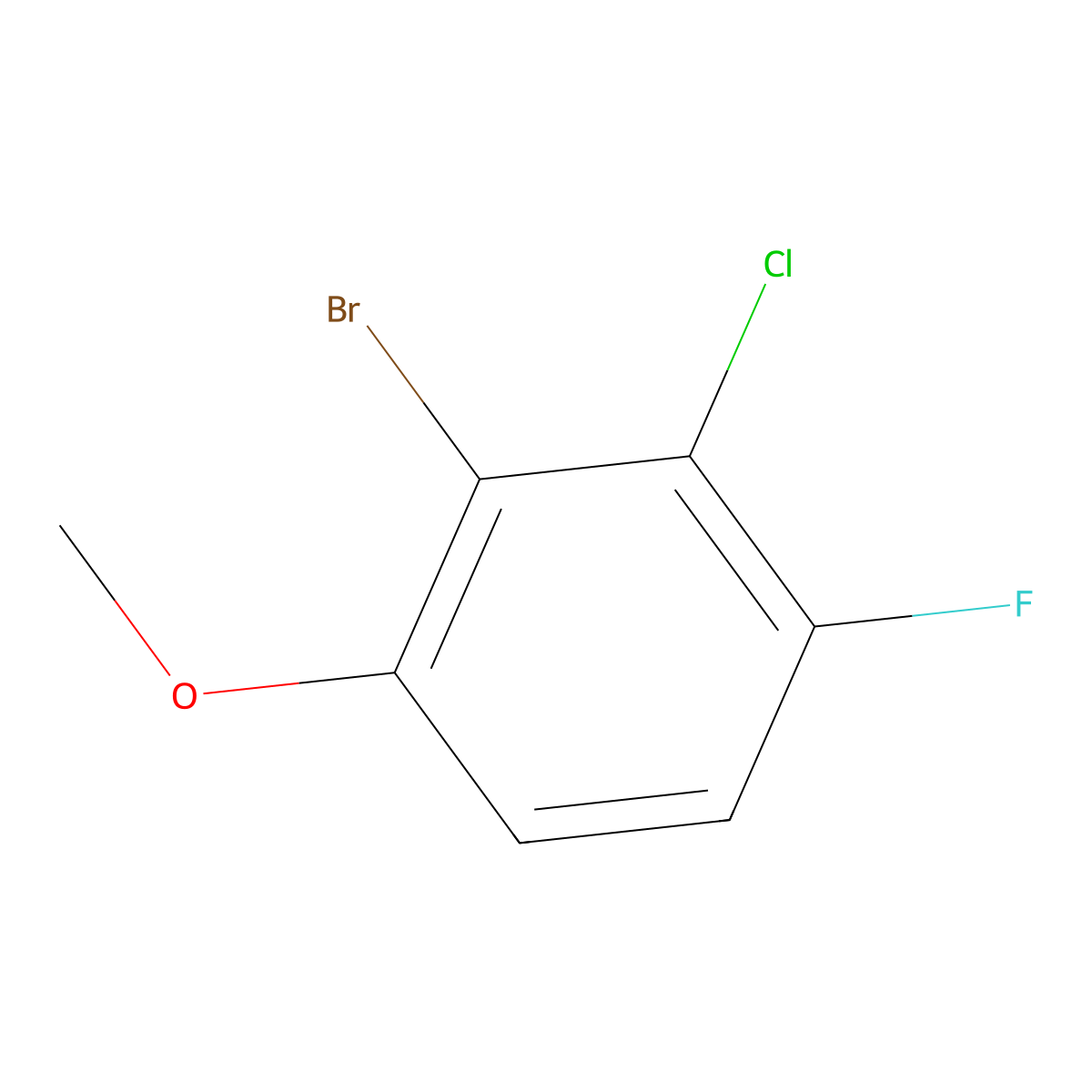 2-Bromo-3-chloro-4-fluoro-1-methoxybenzene molecular structure, CAS 1881321-24-9