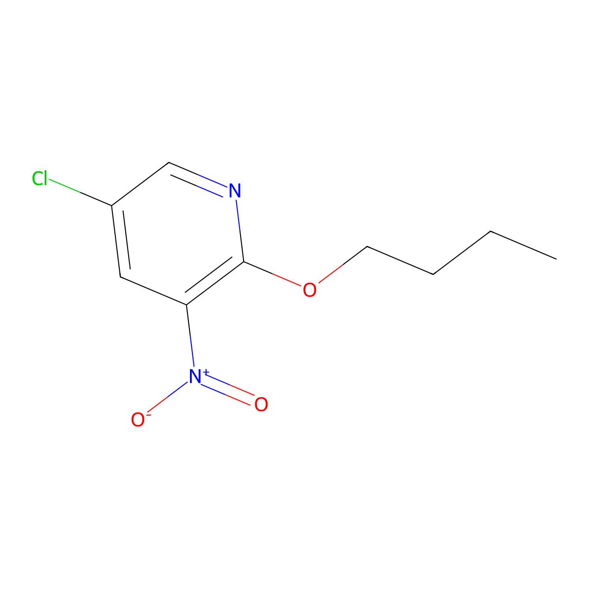 2-Butoxy-5-chloro-3-nitropyridine molecular structure, CAS 1881321-25-0