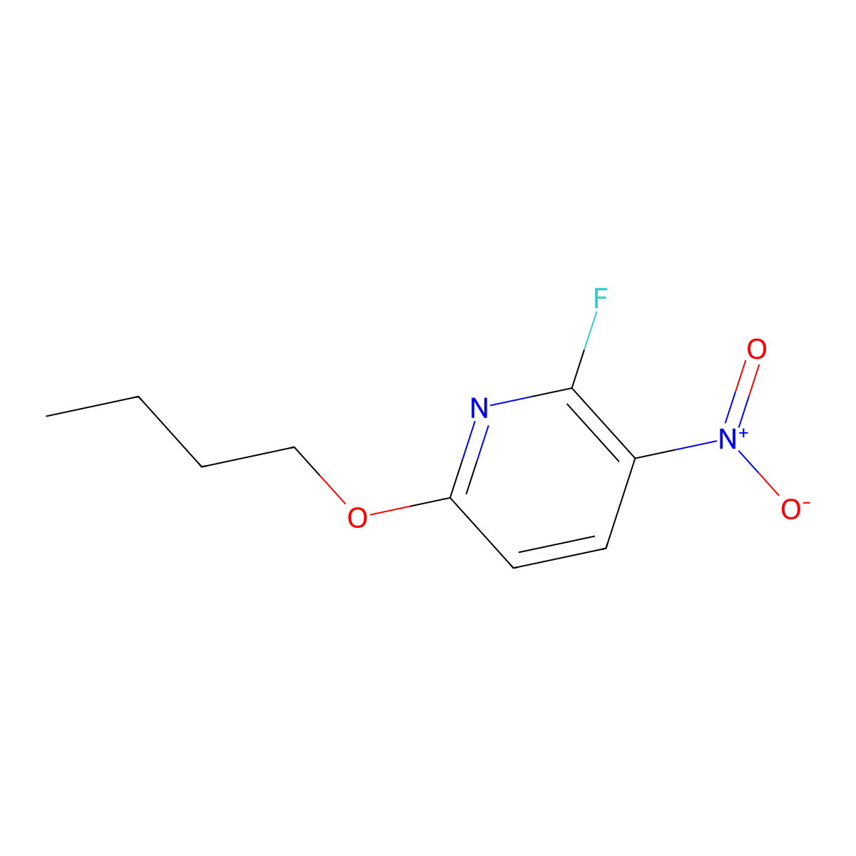 6-Butoxy-2-fluoro-3-nitropyridine molecular structure, CAS 1881321-28-3