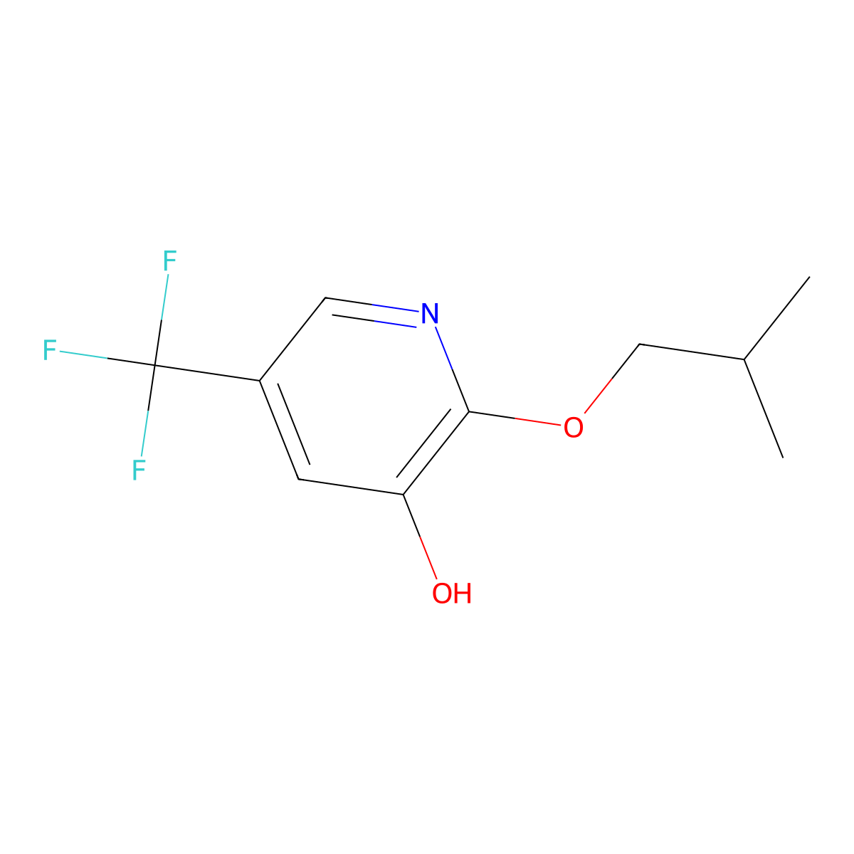 2-(2-Methylpropoxy)-5-(trifluoromethyl)pyridin-3-OL molecular structure, CAS 1881321-32-9