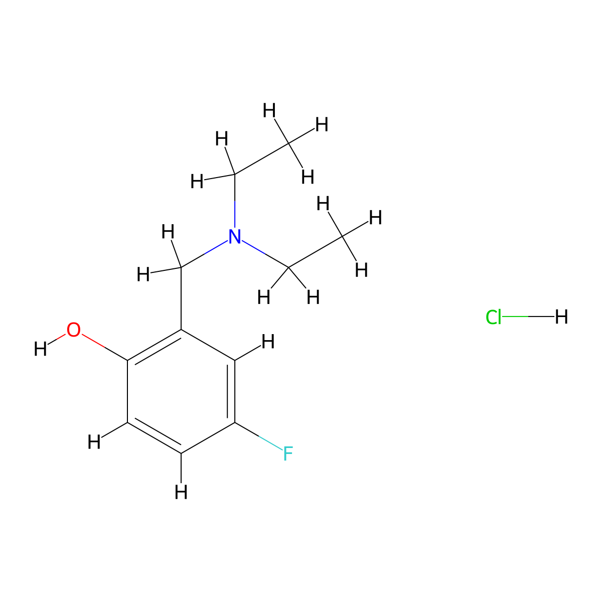2-[(Diethylamino)methyl]-4-fluorophenol hydrochloride molecular structure, CAS 1881321-37-4