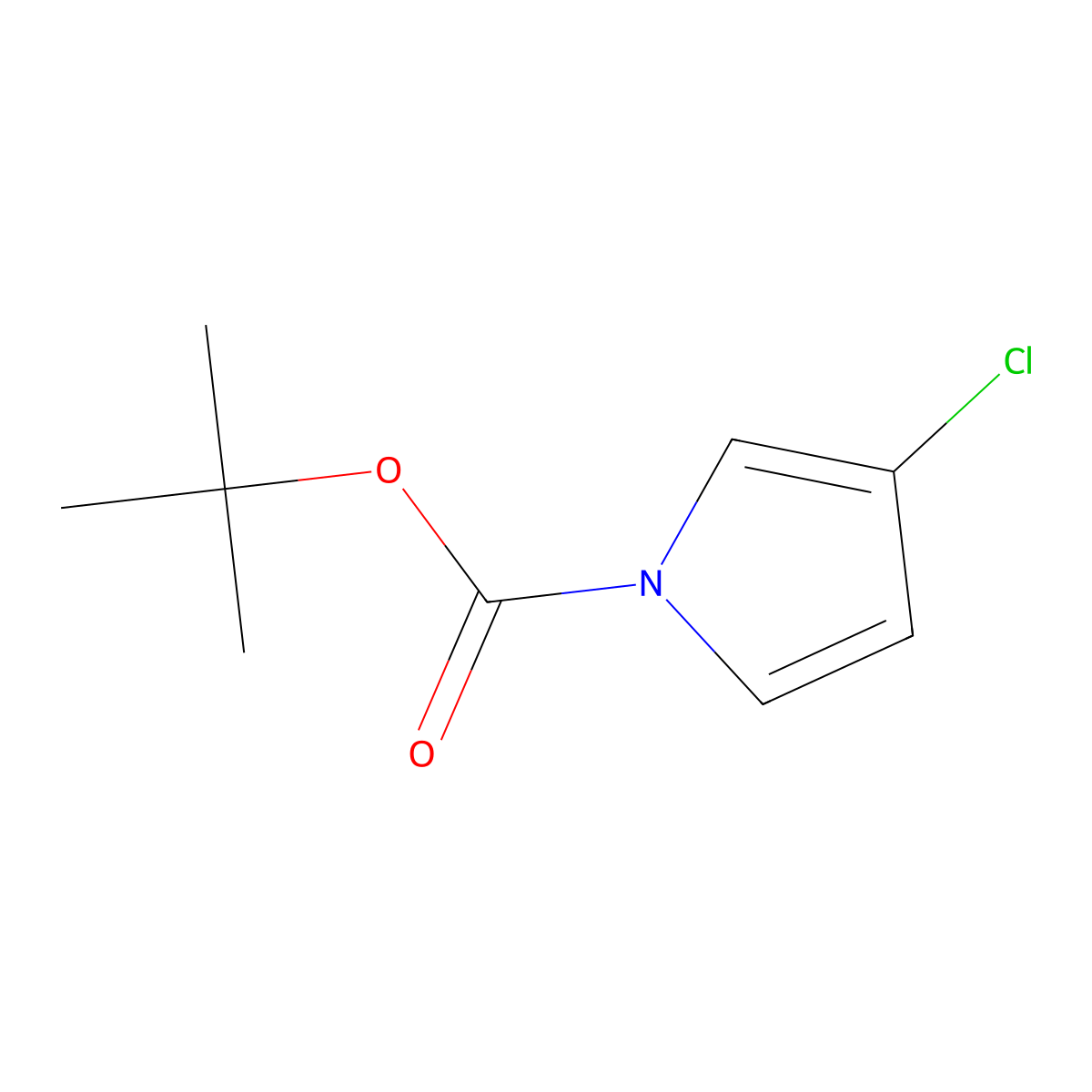 tert-butyl 3-chloro-1H-pyrrole-1-carboxylate molecular structure, CAS 1881321-42-1
