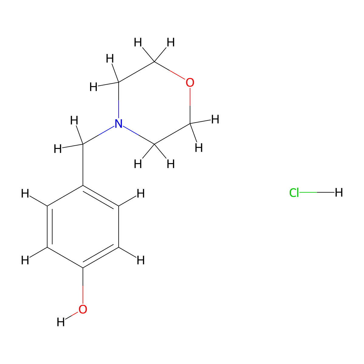 4-(Morpholin-4-ylmethyl)phenol hydrochloride molecular structure, CAS 1881321-46-5