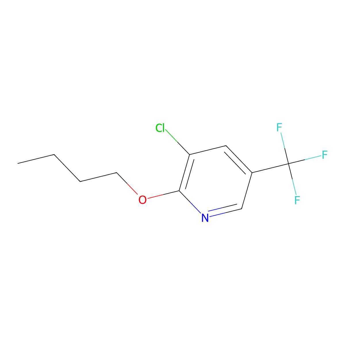 2-Butoxy-3-chloro-5-(trifluoromethyl)pyridine molecular structure, CAS 1881321-49-8