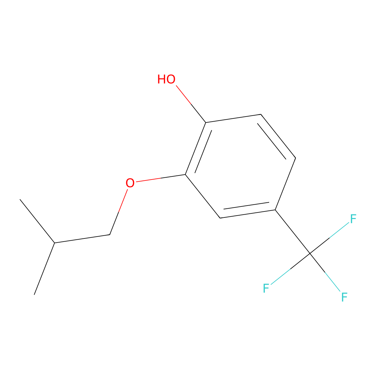 2-(2-Methylpropoxy)-4-(trifluoromethyl)phenol molecular structure, CAS 1881321-51-2