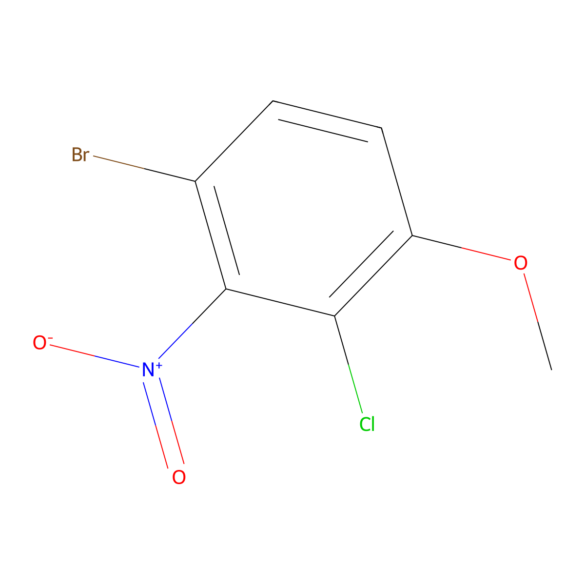 1-Bromo-3-chloro-4-methoxy-2-nitrobenzene molecular structure, CAS 1881321-54-5
