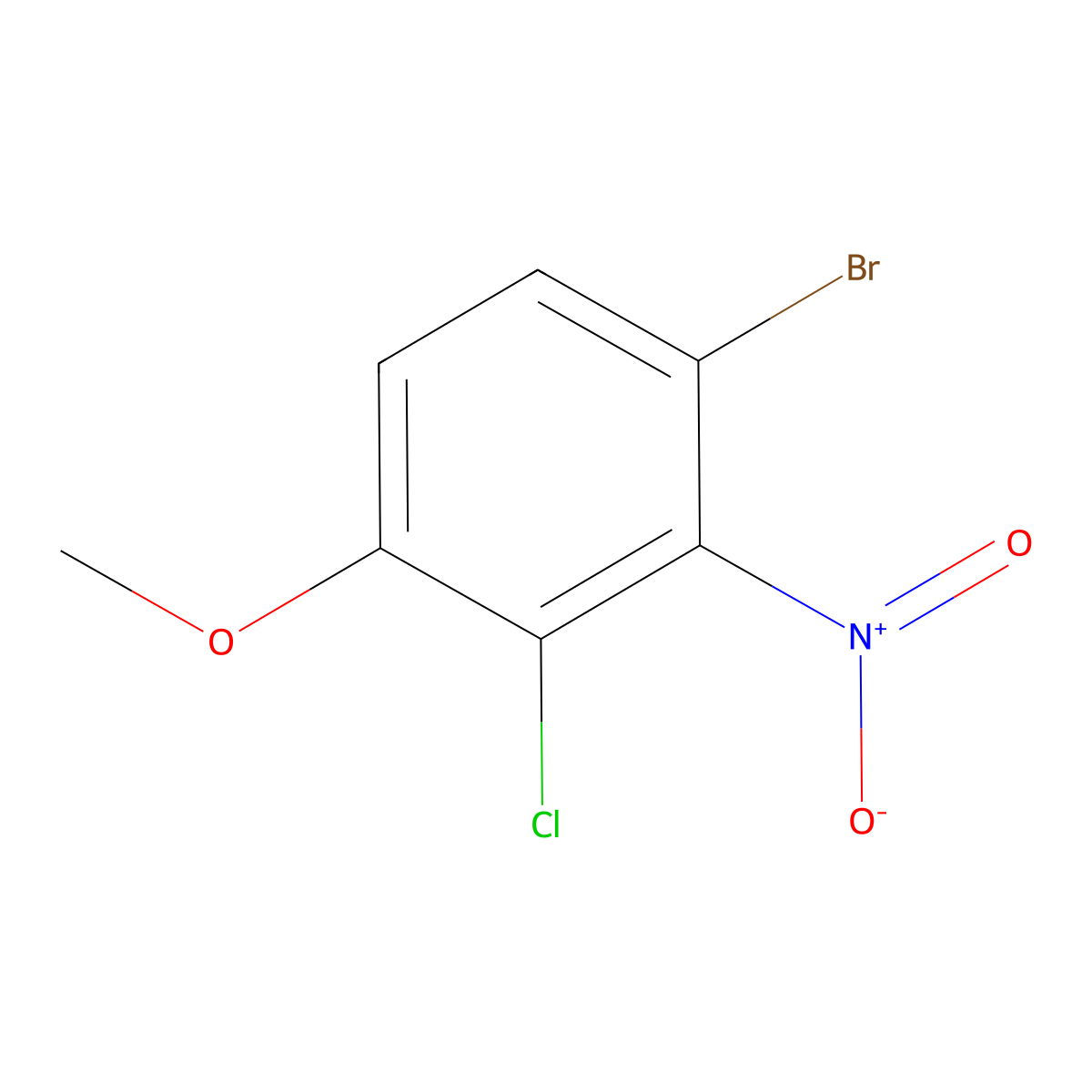 1-Bromo-3-chloro-4-methoxy-2-nitrobenzene molecular structure, CAS 1881321-54-5
