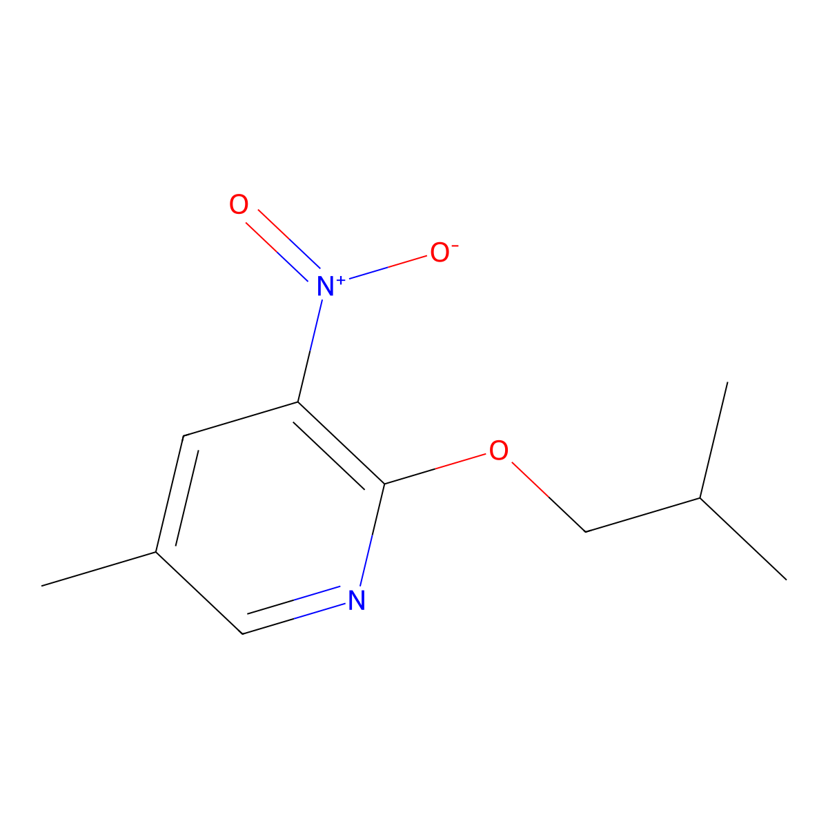 5-Methyl-2-(2-methylpropoxy)-3-nitropyridine molecular structure, CAS 1881321-55-6