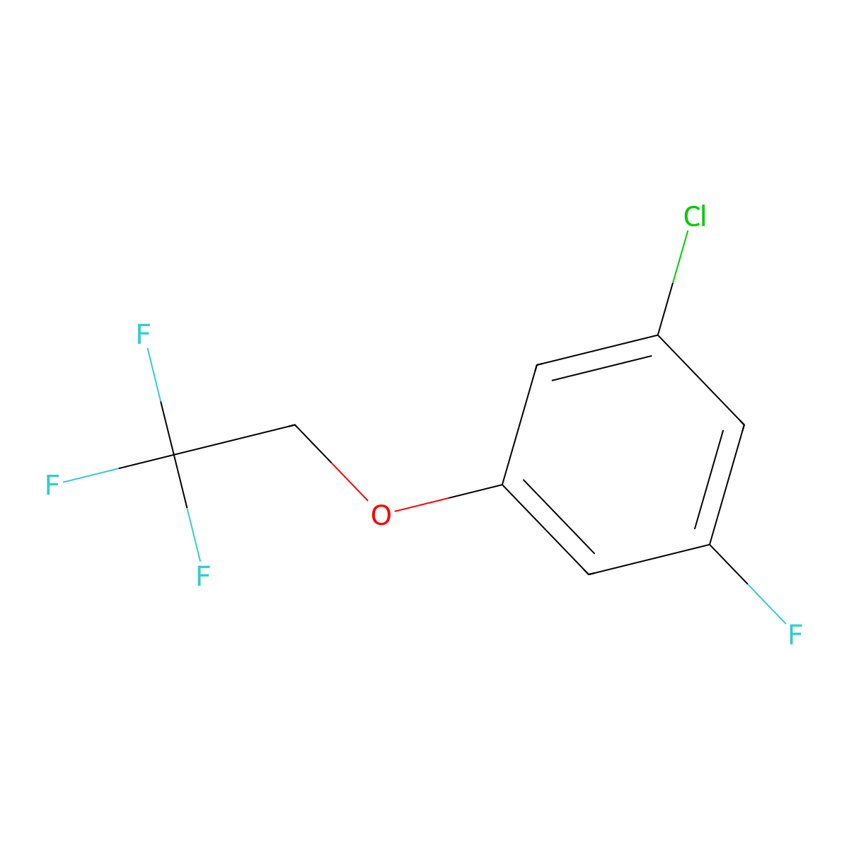 1-Chloro-3-fluoro-5-(2,2,2-trifluoroethoxy)benzene molecular structure, CAS 1881321-62-5