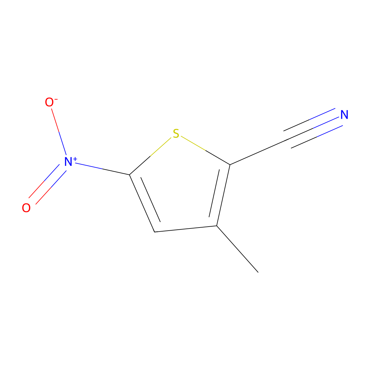3-Methyl-5-nitrothiophene-2-carbonitrile molecular structure, CAS 1881321-64-7
