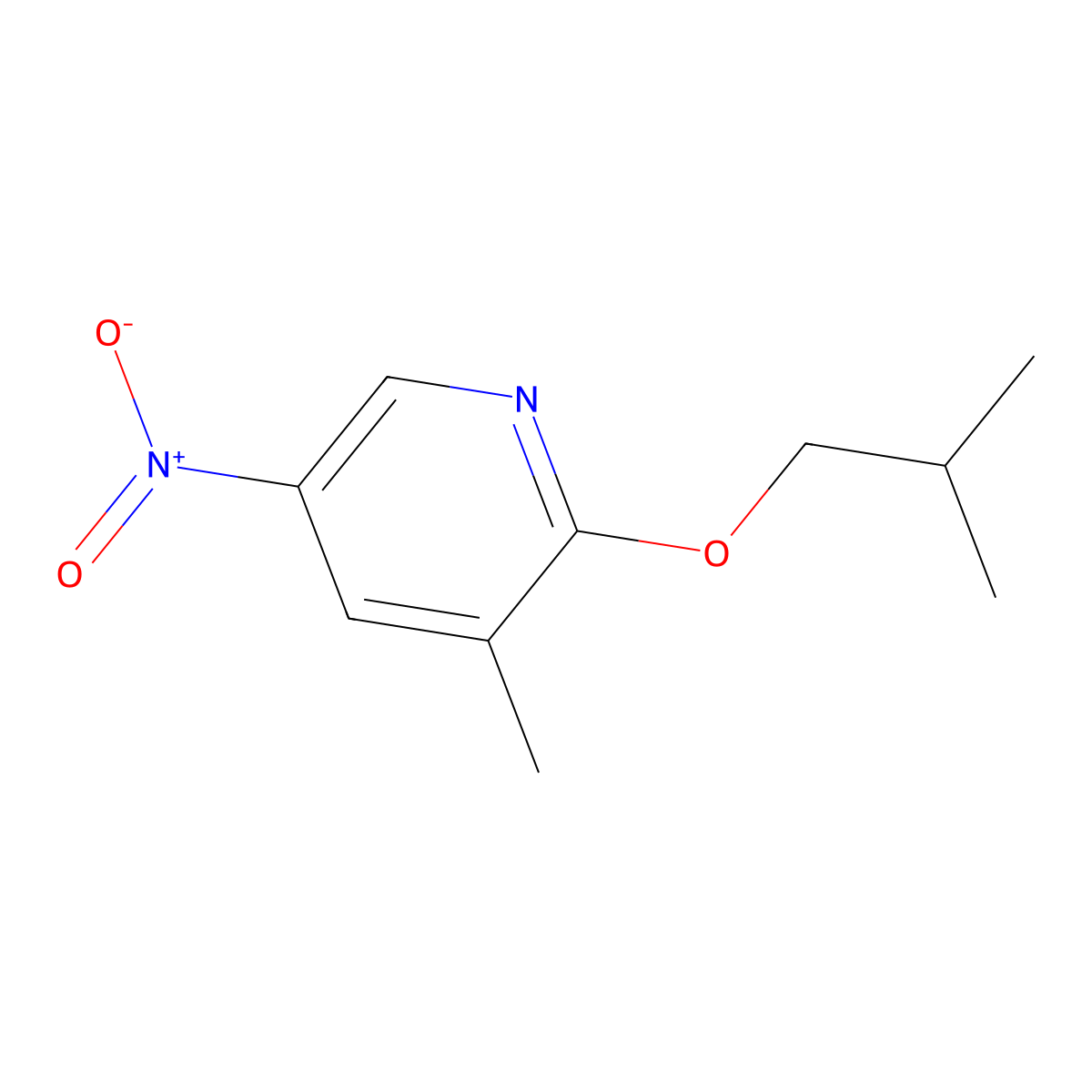 3-Methyl-2-(2-methylpropoxy)-5-nitropyridine molecular structure, CAS 1881321-68-1
