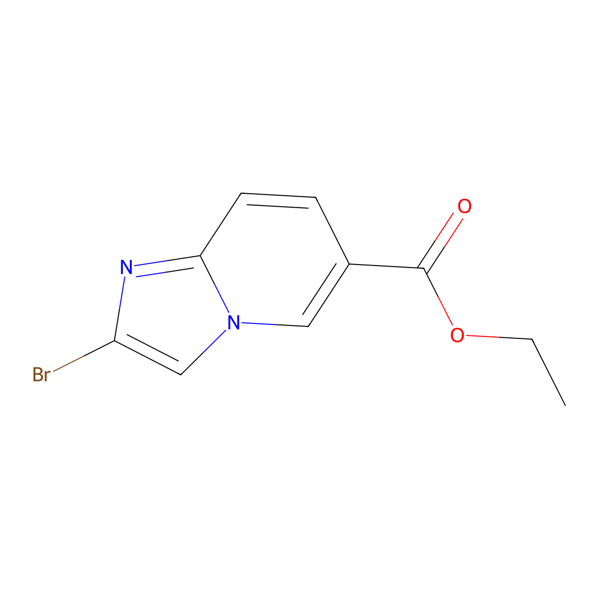 Ethyl 2-bromoimidazo[1,2-a]pyridine-6-carboxylate molecular structure, CAS 1881321-71-6
