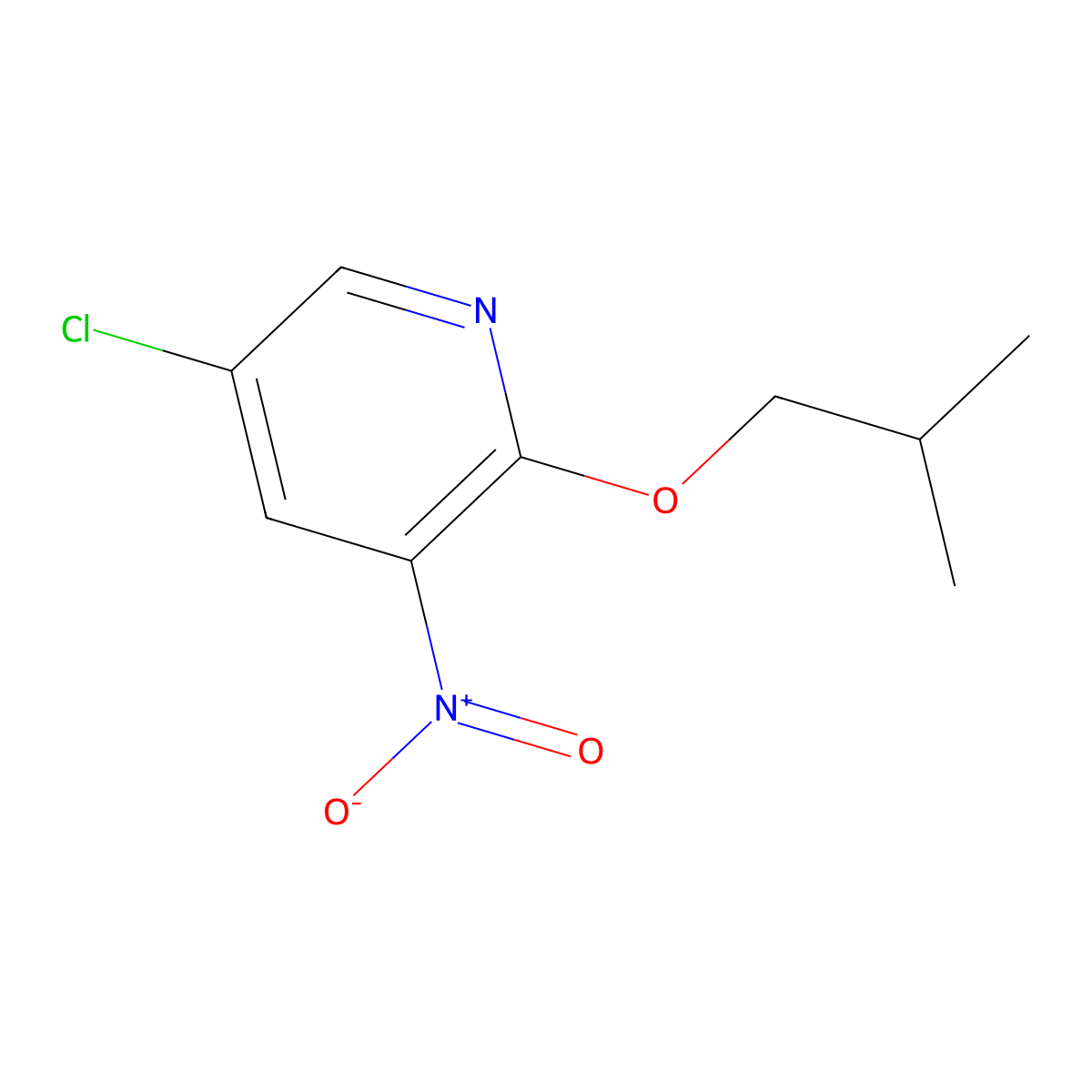 5-Chloro-2-(2-methylpropoxy)-3-nitropyridine molecular structure, CAS 1881321-72-7