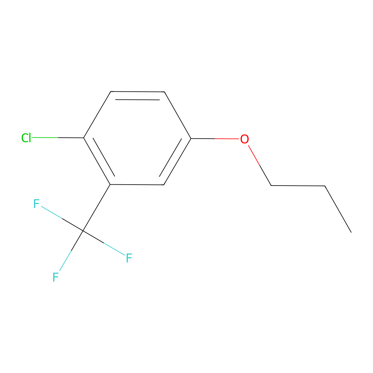 1-Chloro-4-propoxy-2-(trifluoromethyl)benzene molecular structure, CAS 1881321-74-9