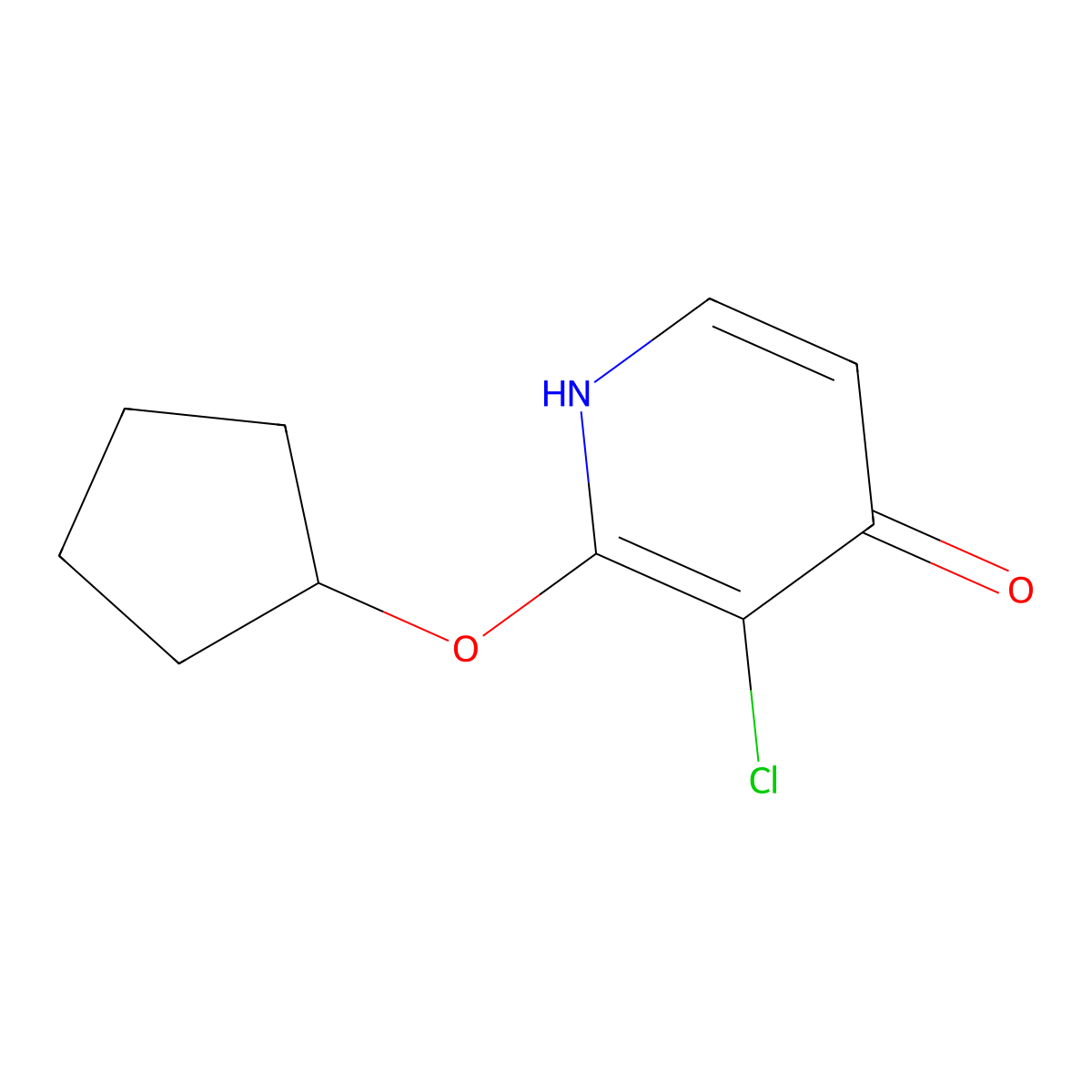 3-Chloro-2-(cyclopentyloxy)pyridin-4-OL molecular structure, CAS 1881321-75-0